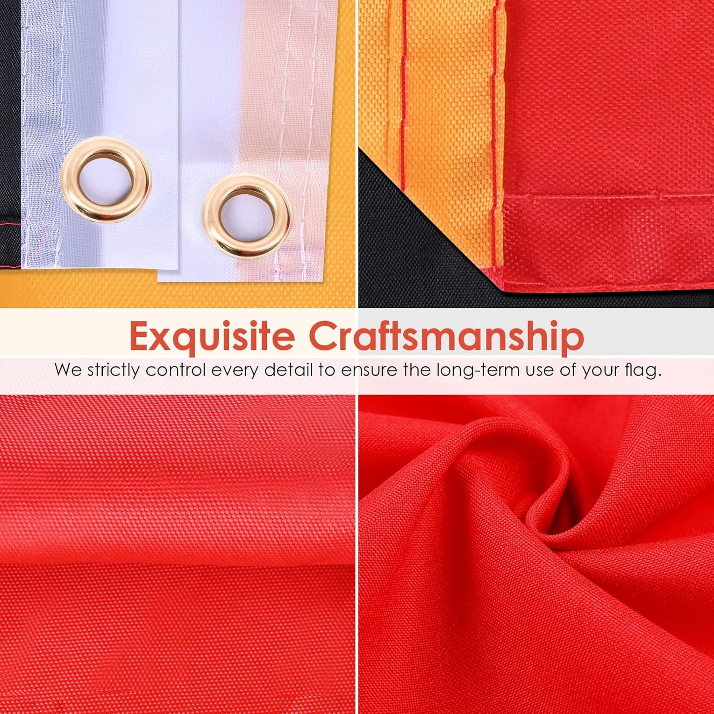 German Flag 3 X 5 Ft, Large Germany Flag for outside - Double Side with Brass Eyelets for Olympic Party Decorations, Oktoberfest Bar Garden Street Decoration Indoor Outdoor