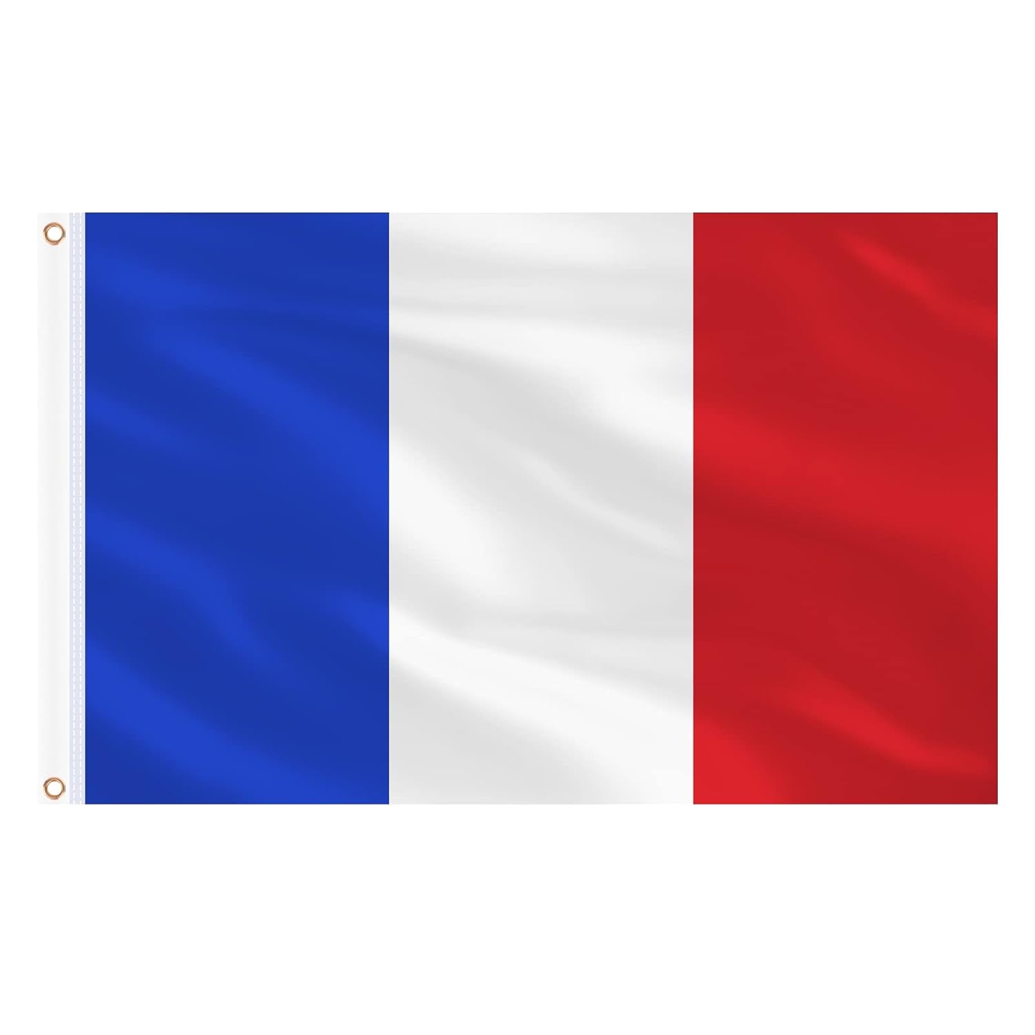 French Flag 3 X 5 Ft France Flag, Large France National Flags for outside - Double Side with Brass Eyelets for Olympic Party Decorations, Bar Garden Street Decoration Indoor Outdoor