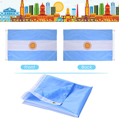 Argentine Flag 3X5 Ft, Large Argentina National Flags for outside - Double Side with Brass Eyelets for Argentine Party Decorations, Soccer Party Bar Garden Decoration Indoor Outdoor