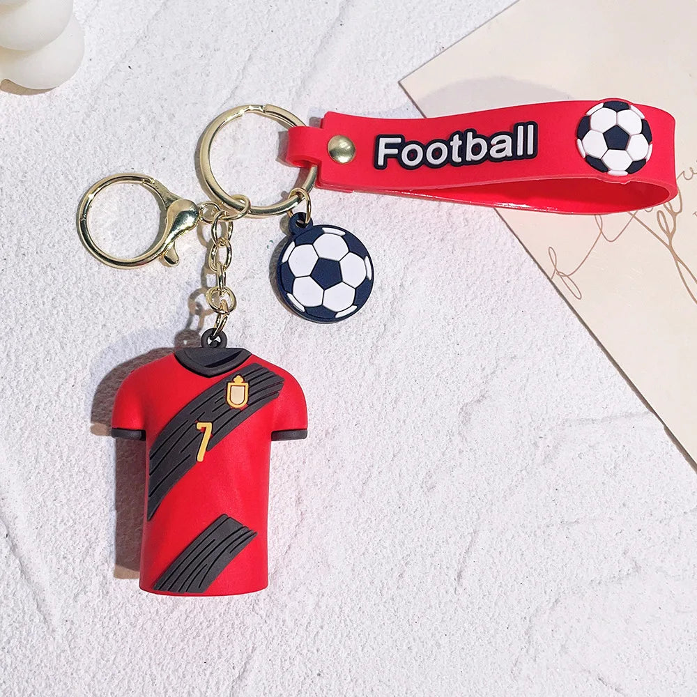 Football Jersey 2024 Keychain Cartoon Figures Soccer Birthday Party Supplies Toy Key Ring Messii Jerseys Souvenir for Men