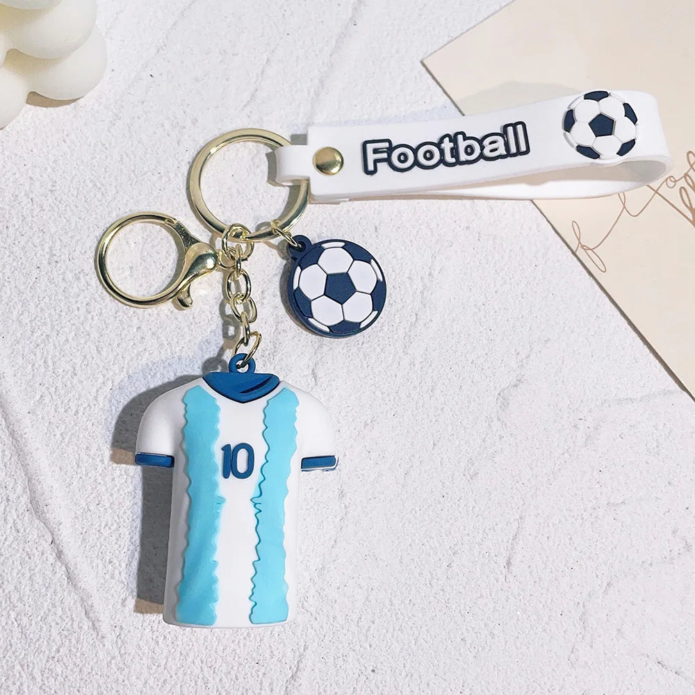 Football Jersey 2024 Keychain Cartoon Figures Soccer Birthday Party Supplies Toy Key Ring Messii Jerseys Souvenir for Men
